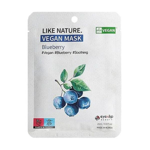 Тканинна маска для обличчя з чорницею Eyenlip Like Nature Vegan Mask Pack Blueberry L2111 фото