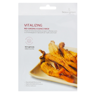 Тканинна маска з екстрактом червоного женьшеню BeauuGreen Vitalizing Red Ginseng Essence Mask L2442 фото