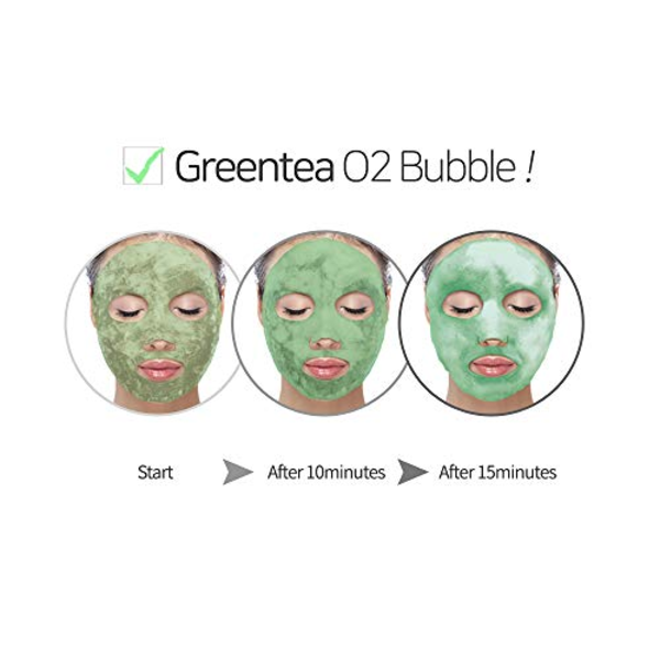 Киснева маска PUREDERM Deep Purifying Black O2 Bubble Mask Green Tea L0994 фото