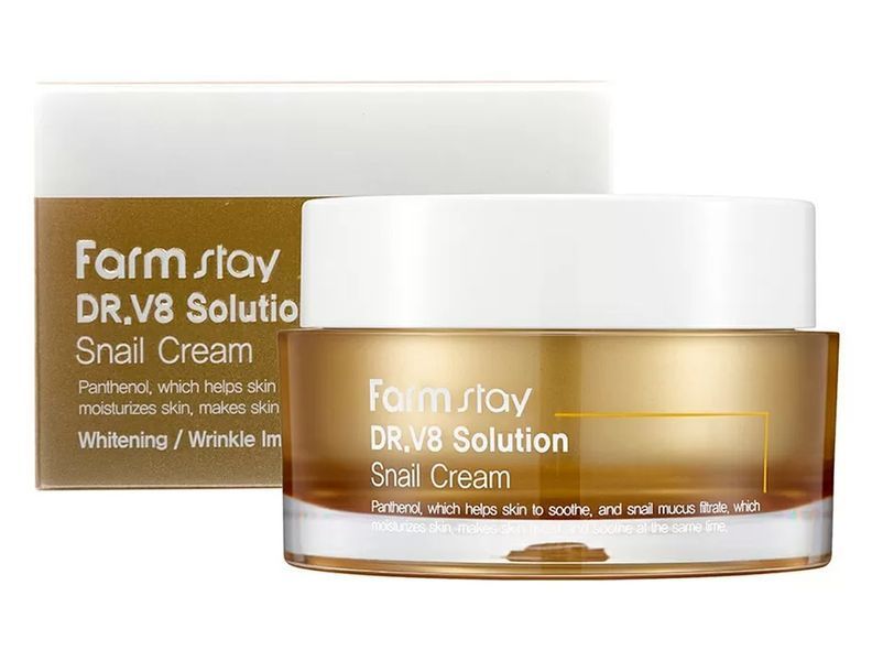 Восстанавливающий крем для лица FarmStay DR.V8 Solution Snail Cream L0359 фото