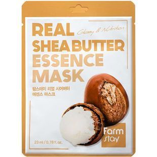 Тканинна маска для обличчя з маслом ши FARMSTAY TROPICAL REAL SHEA BUTTER ESSENCE MASK L2106 фото