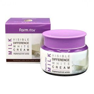 Тонізуючий крем для обличчя молочний FARMSTAY VISIBLE DIFFERENCE MOISTURE CREAM MILK L2195 фото
