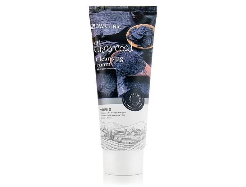 Пінка для вмивання 3W Clinic Charcoal Cleansing Foam L1802 фото