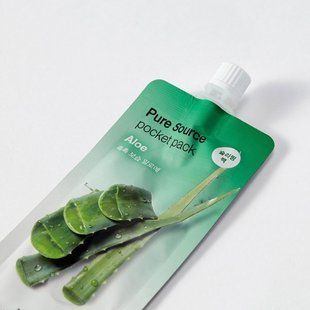 Нічна маска для обличчя з алое екстрактом алое Missha Pure Source Pocket Pack Aloe L2869 фото