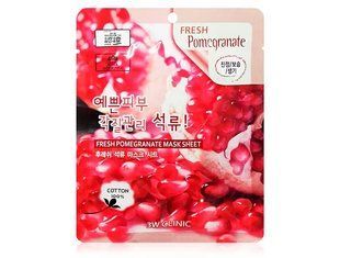 Тканинна маска для обличчя з екстрактом гранату 3W Clinic Fresh Pomegranate Mask Sheet L2088 фото
