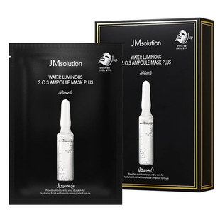 Восстанавливающая маска JM SOLUTION MARINE WATER LUMINOUS S.O.S AMPOULE MASK PLUS Black L0261 фото