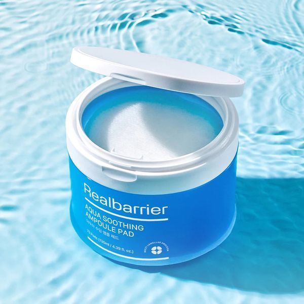 Тонер-педи зволожувальні для чутливої шкіри Real Barrier Aqua Soothing Ampoule Pad L2984 фото