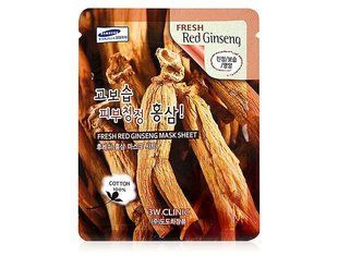 Тканинна маска для обличчя з екстрактом червоного женьшеню 3W Clinic Fresh Red Ginseng Mask Sheet L2098 фото