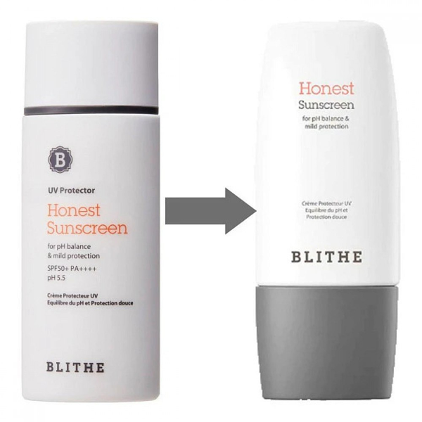 Солнцезащитный крем последнего поколения BLITHE UV Protector Honest Sunscreen for pH Balance & Mild Protection SPF50+ PA++++ L2042 фото