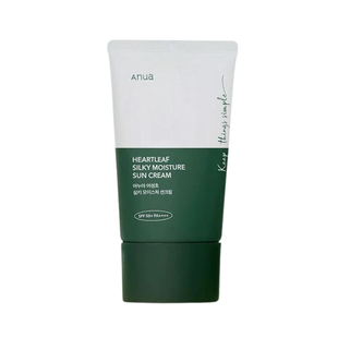 Сонцезахисний крем для чутливої шкіри, SPF 50+ PA++++ ANUA HEARTLEAF SILKY MOISTURE SUNSCREEN L2032 фото
