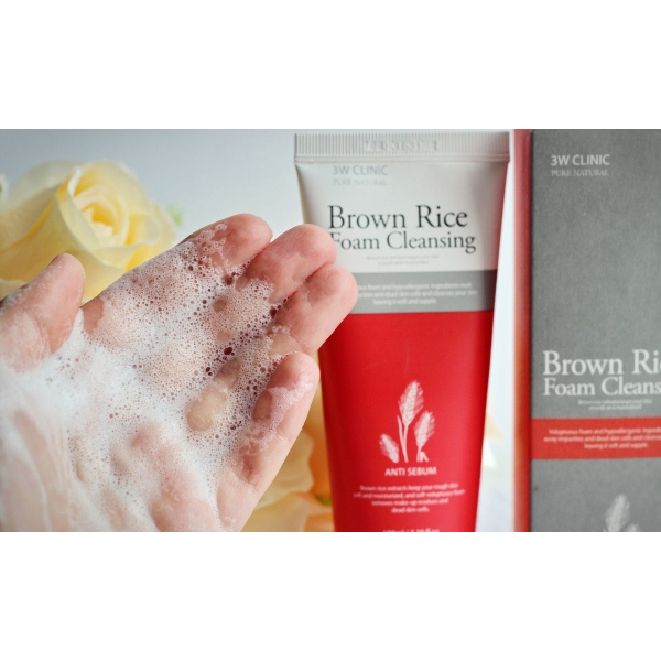 Пінка для вмивання 3W CLINIC Brown Rice Foam Cleansing L1811 фото