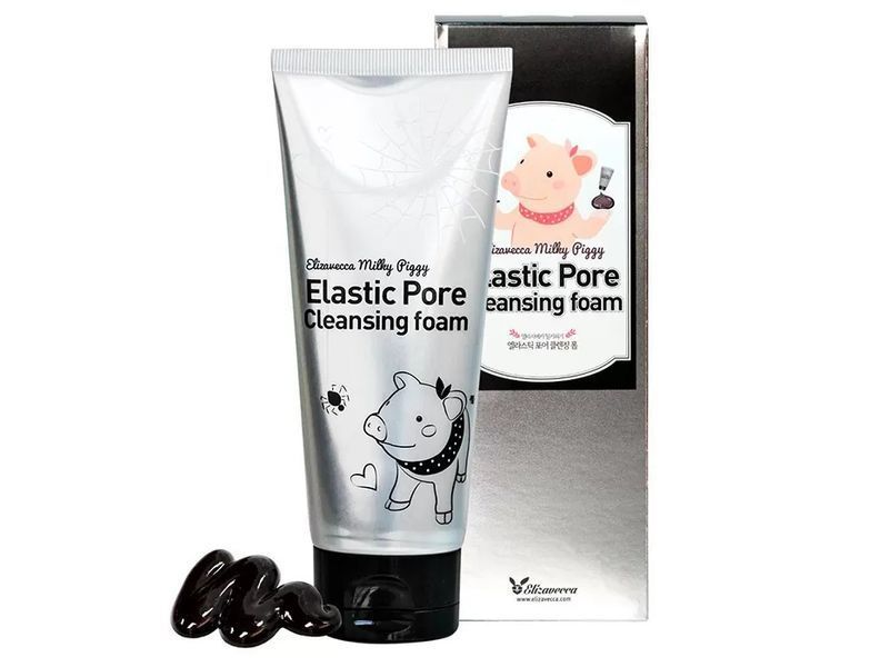 Черная пенка-маска для умывания лица Elizavecca Milky Piggy Elastic Pore Cleansing Foam L2257 фото