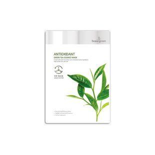 Тканинна маска для обличчя c екстрактом зеленого чаю BeauuGreen Antioxidant Green Tea Essence Mask L2080 фото
