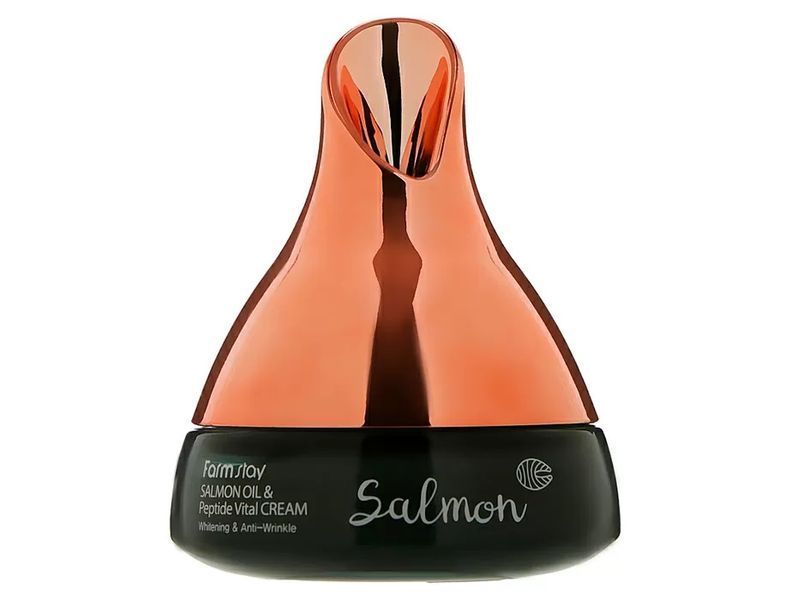 Антивіковий крем для обличчя FarmStay Salmon Oil & Peptide Vital Cream L0070 фото